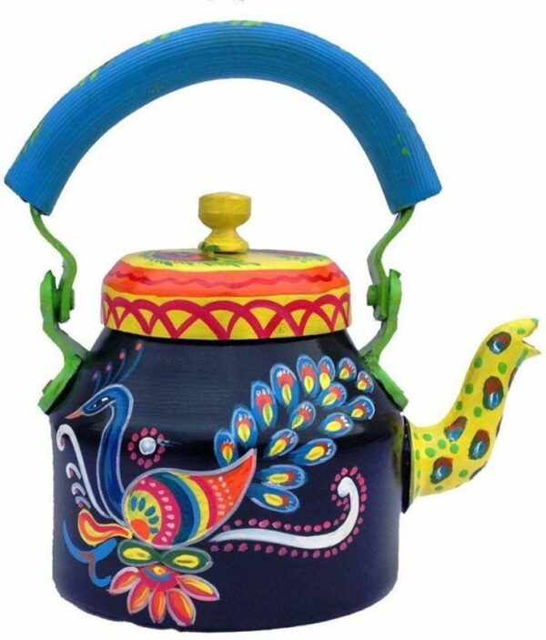 Handpainted Kettle peacock design