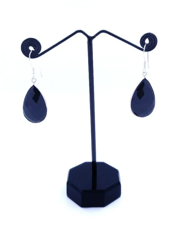 Black Onyx Bazel Earring - Image 3