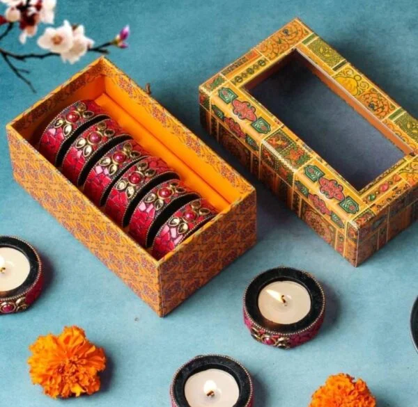 Decorative Tealight Candle Holders (set of 6) with Premium Gift Box